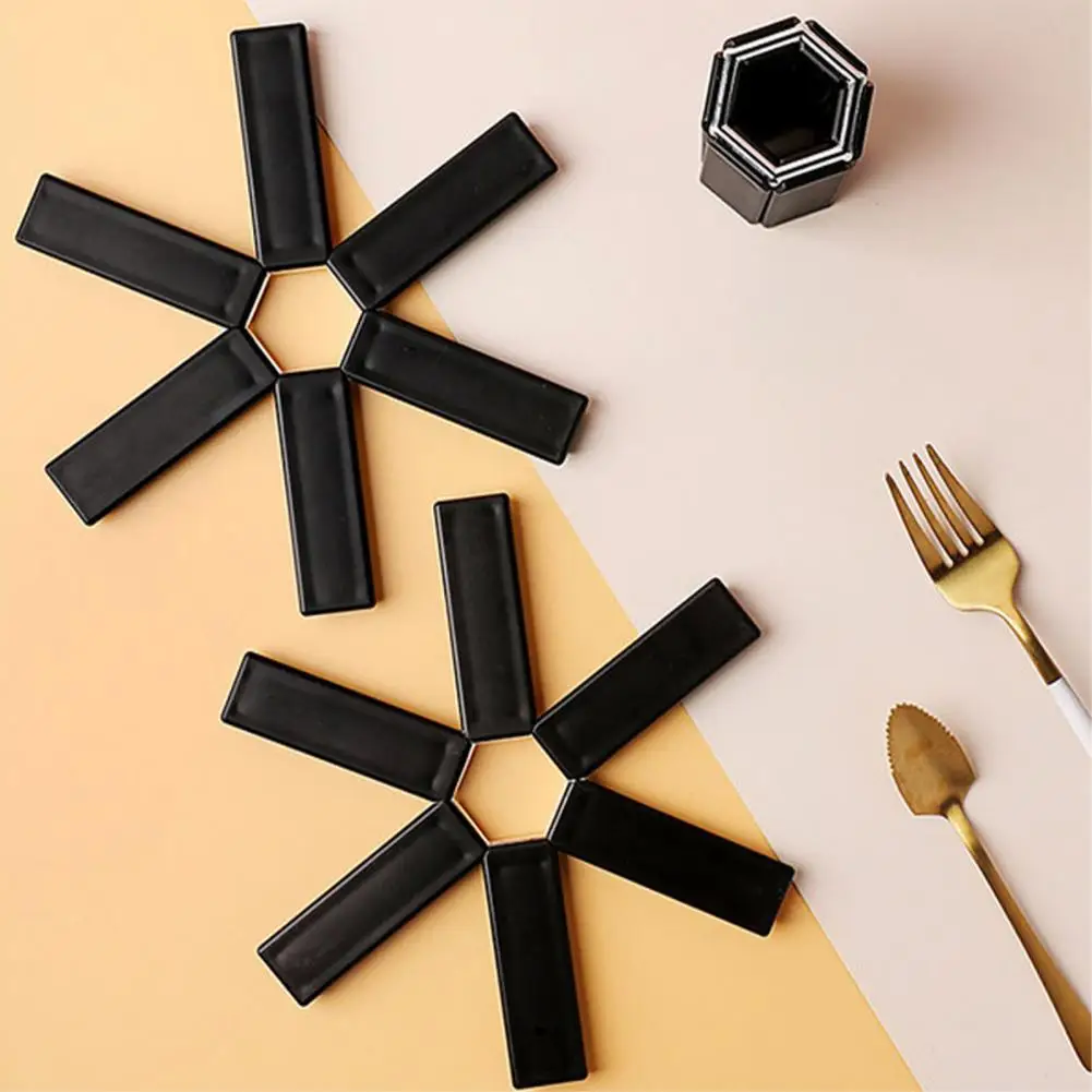 Foldable Pot Pan Mat ABS Table Placemat Anti-slip Pan Trivet Mats Pot Placemat Dish Plate Holder Coaster Kitchen Insulation pads