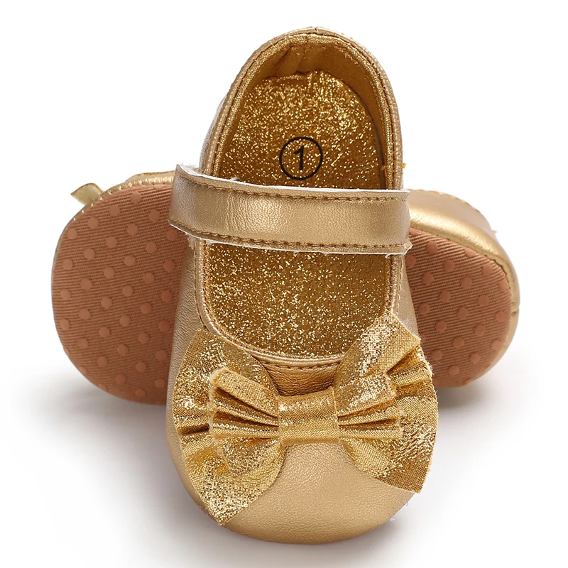 Niedlichen Frühling Neugeborenen goldene Babys chuhe rutsch feste Stoff unten Mädchen Schuhe elegant atmungsaktiv lässig Baby erste Wanderschuhe