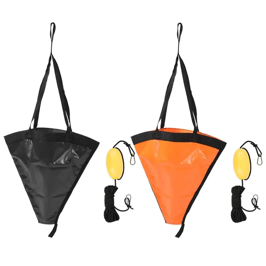 Traje de freno de deriva para Kayak, canoa, barco, yate, PVC, con línea de tiro de remolque de recuperación para barcos, 18,9 pulgadas, 24 pulgadas