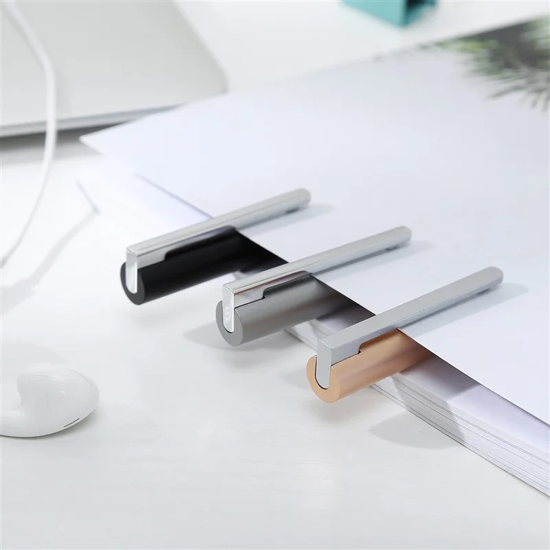 Bolígrafo de Gel de Metal blanco, bolígrafo giratorio de 0,5mm con recarga Xiaomi Mi, bolígrafo de tinta negra, bolígrafos geniales de 5 colores para papelería escolar