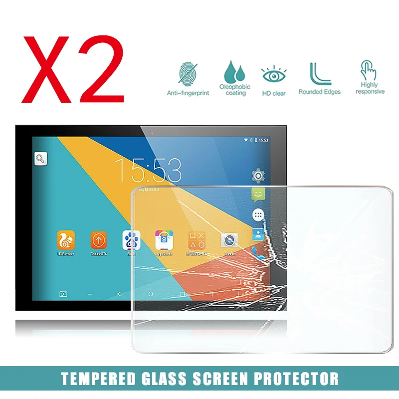 2Pcs Tablet Tempered Glass Screen Protector Cover for Teclast X10 Tablet HD Eye Protection Anti-Fingerprint Tempered Film