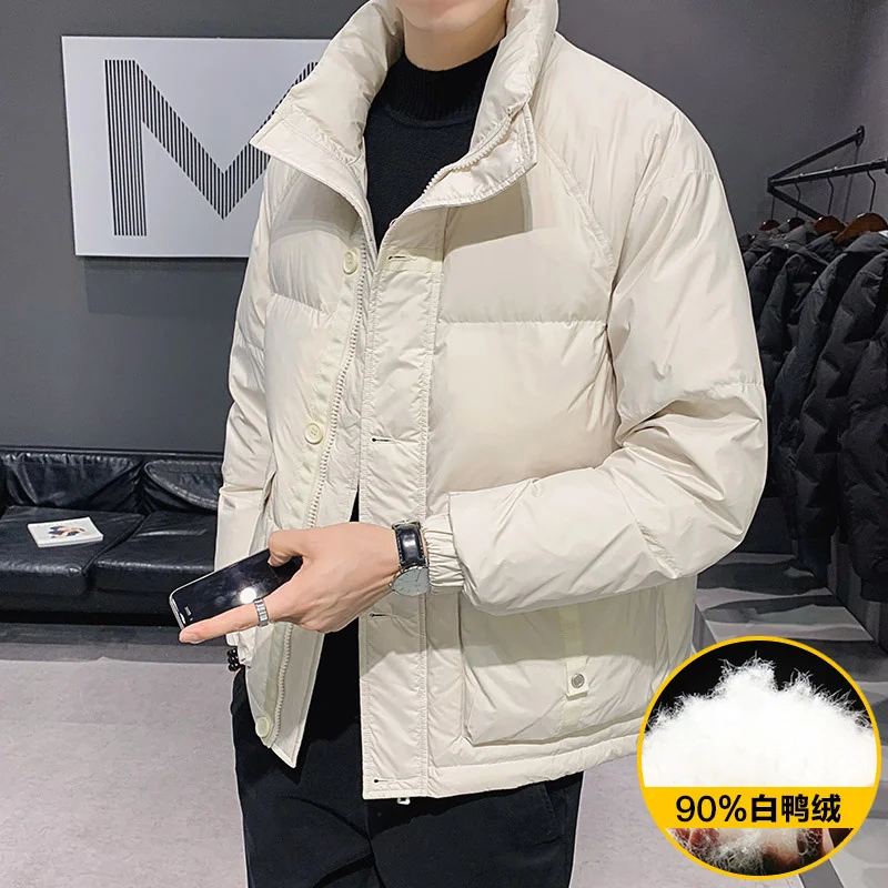 Chaqueta de plumón de pato para hombre, abrigos gruesos a prueba de viento, cálidos, informales, Parkas sueltas, prendas de vestir, B332, invierno, 2022