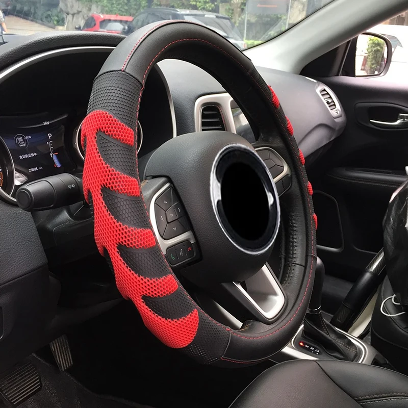 Silica Gel Anti-Skid Car Steering Wheel Cover Wrap Suitable For 37-38CM/14.5