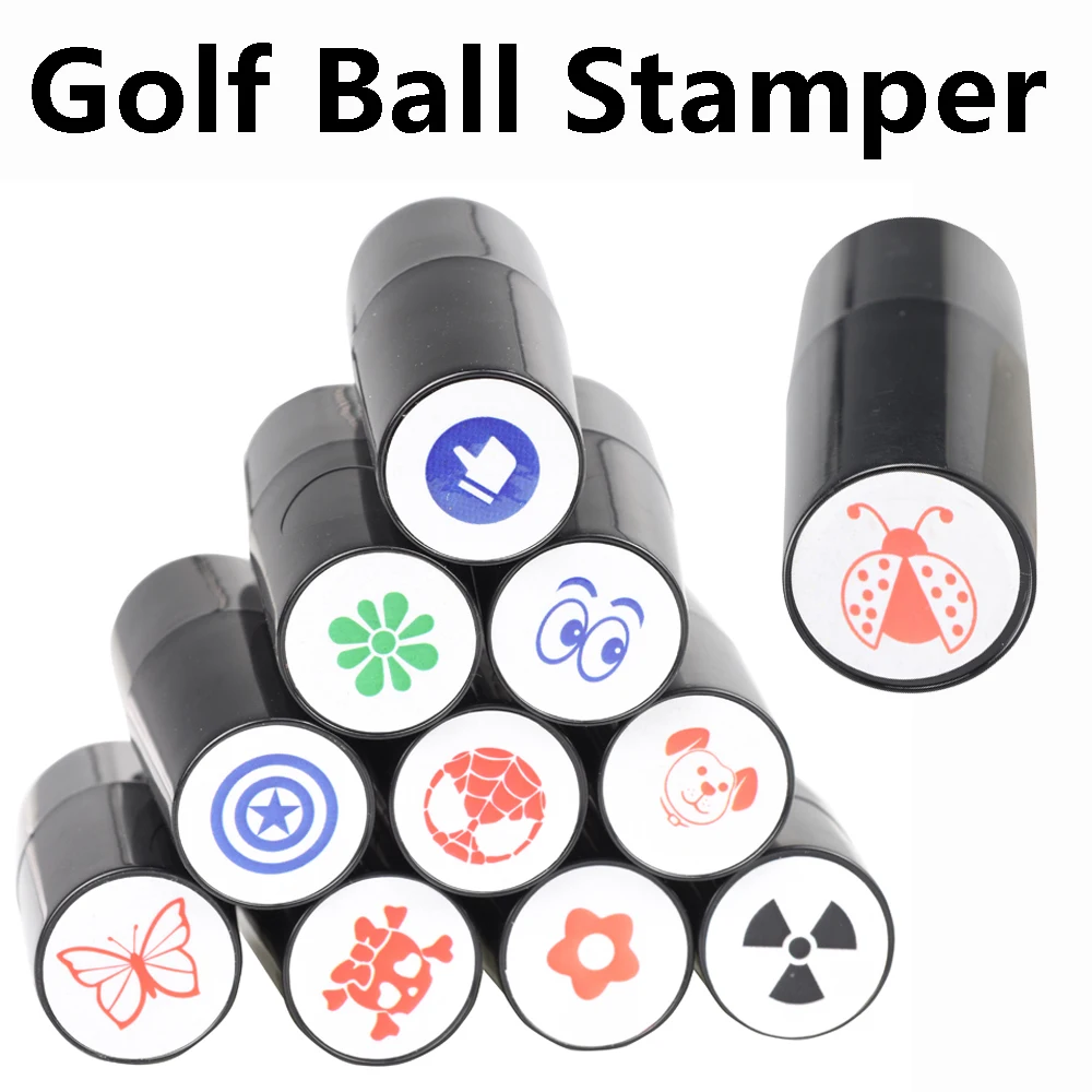 Golf Ball Stamper Stamp Marker, Impressão Selo, Secagem Rápida de Plástico, Multicolors Golf Acessórios, Símbolo para Golfista Presente, 1Pc