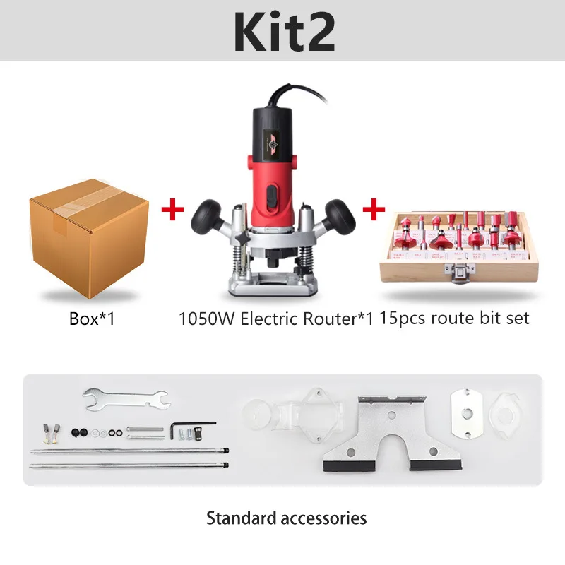 1500W 1/4in Woodworking Electric Router Trimmer Power Tool With Wood Milling Engraving Slotting 6.35mm Collet Carving Machine