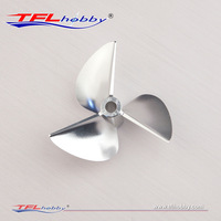 TFL Hobby CNC Machined Billet 7174 7075 Aluminum 3-Blade Propeller Pitch=1.4 Aperture=6.35mm for RC Gas Boat