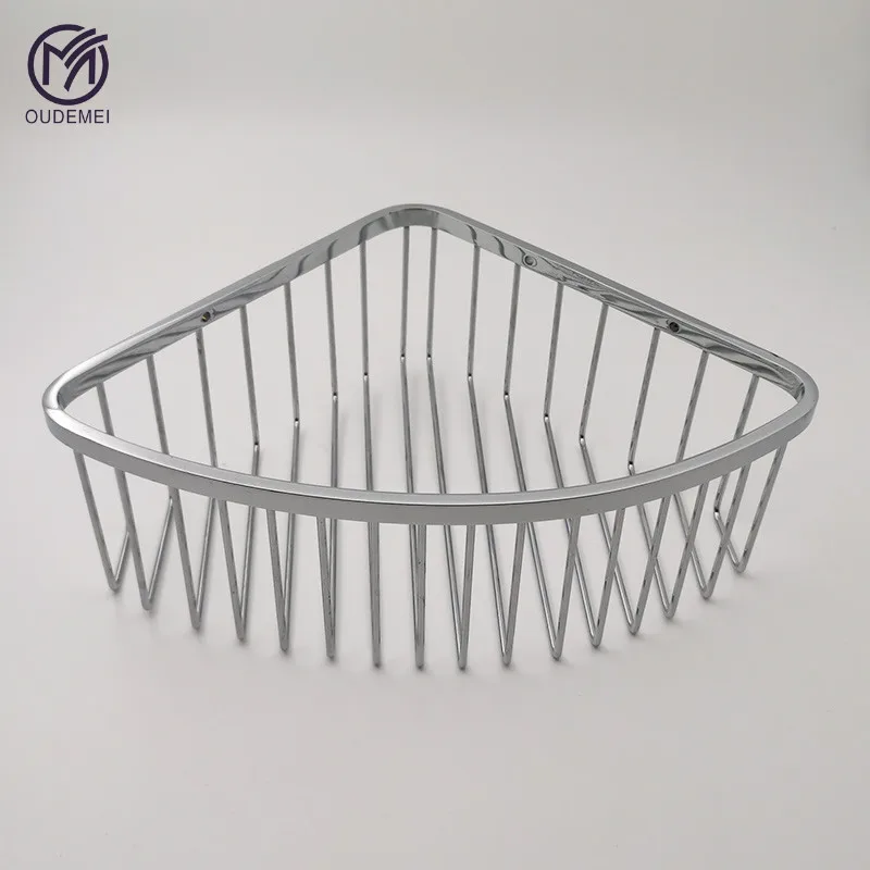 Stainless Steel 304 Chrome Bathroom Corner Basket Shower Room Rack Triangle Wall Mounted Toilet Corner Table Shelf Rack Holder