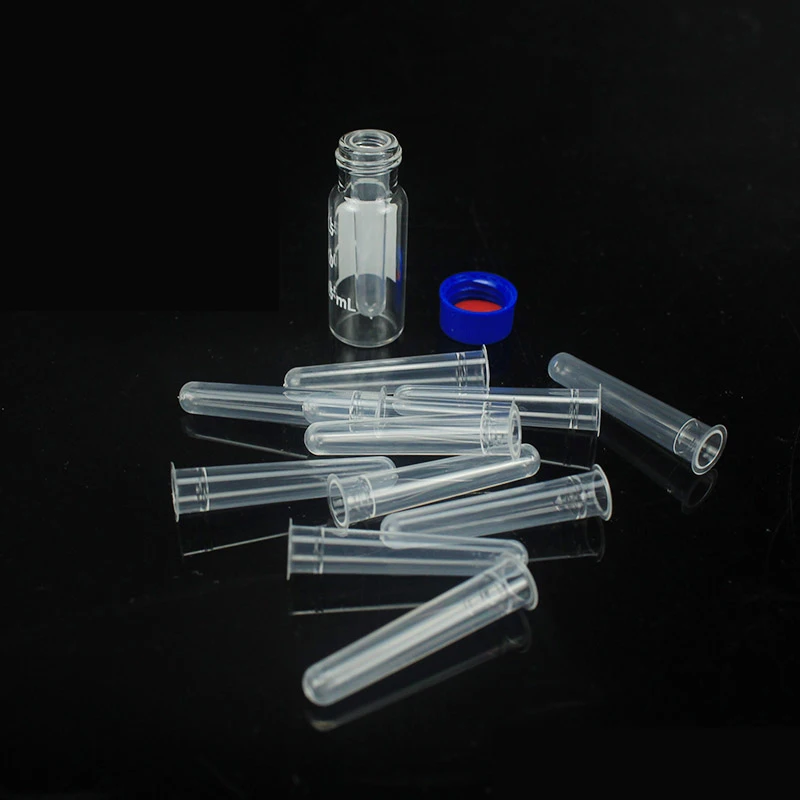 1000pcs/lot 250ul Plastic round bottom Chromatographic-vial Insert Pipe Inserts for 1.5 ml HPLC vials