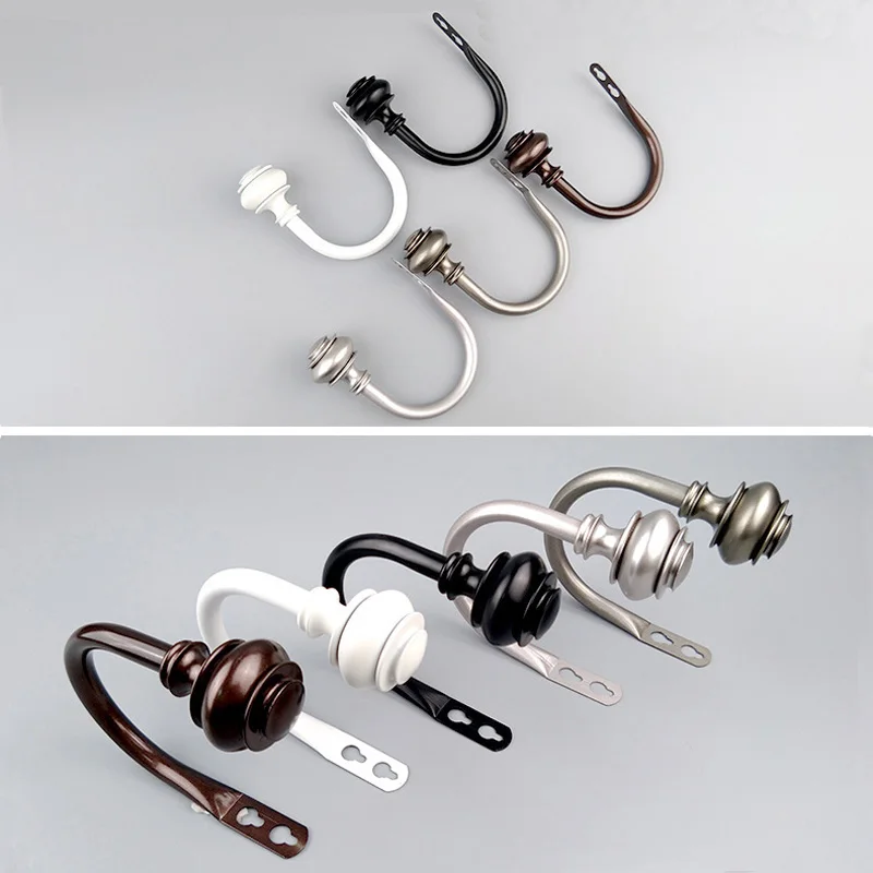 2 Pack Curtain Holdbacks, U Shaped Wall Mounted Curtain Tieback Hooks Drapery Tiebacks Decorative Curtain Hooks for Home Decor