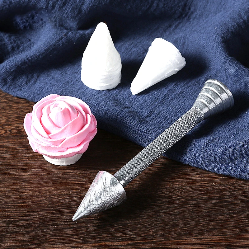 Kitchen Glutinous Roses Flower Holder Decoration Pastry Sticks Baking Cone Cream Tools Piping Cake Aluminium Alloy 101PC Rod