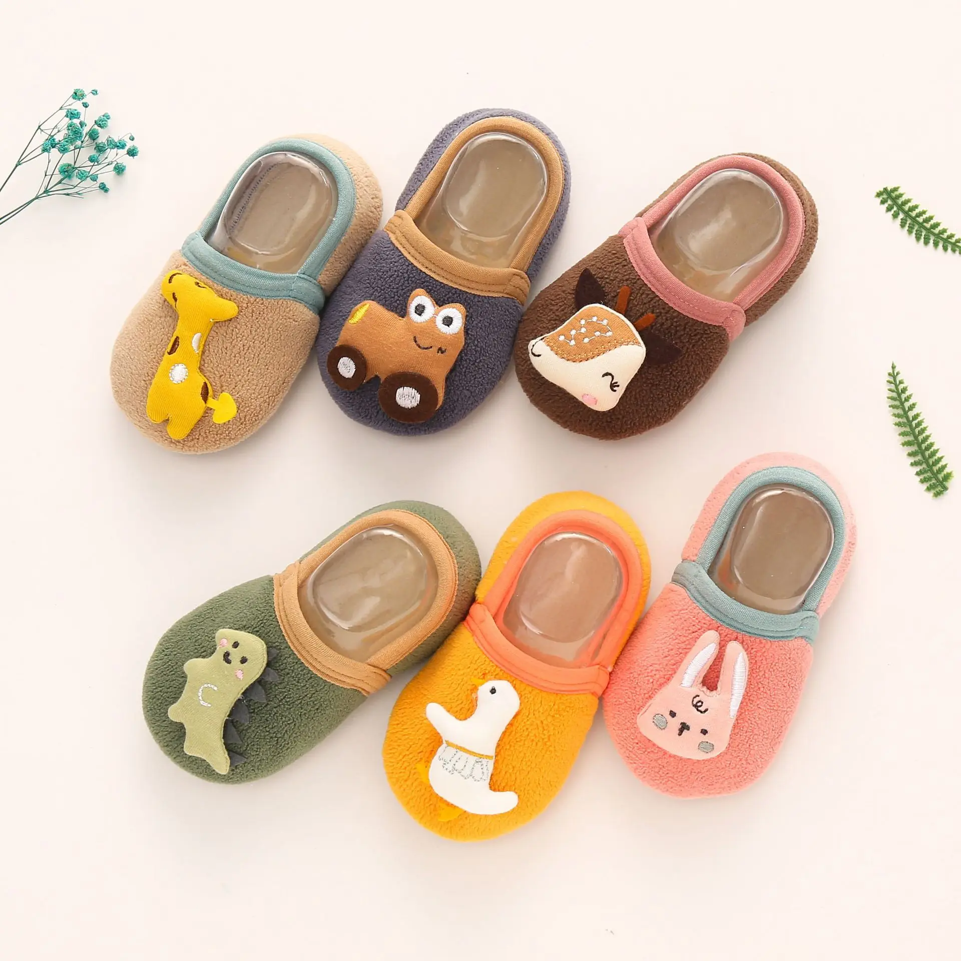 

Children Floor Shoes Winter For Baby Slippers Infant Toddler Plush Warm Boys Girl Soft Anti-slip Nursey Indoor School Kids Shoes