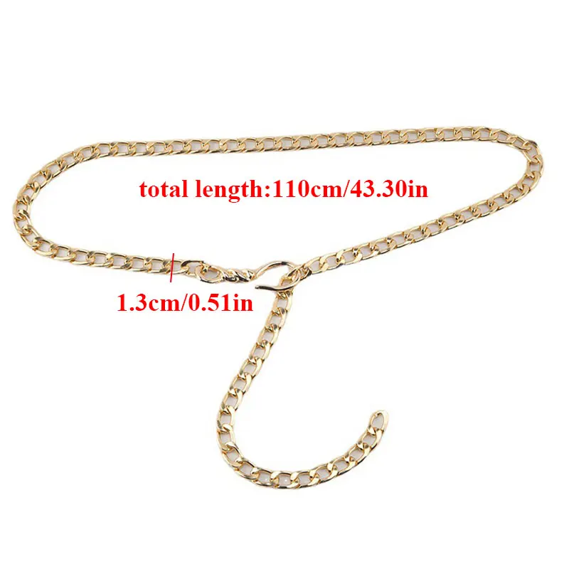 Metal Chain Women Belt Gold Silver Waist Chain Dress Jeans Cool Girls Lady Waistband Accessories Body Chain Fashion