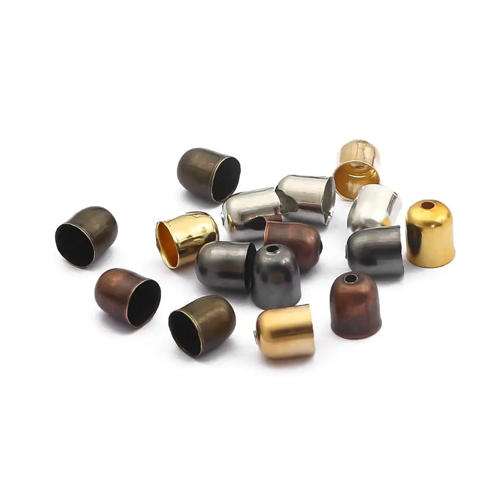 50-100 stücke Multisize Quaste Caps Leder Cords Crimp Ende Perlen Armbänder Schnalle Finden Kappe Für DIY Schmuck Machen zubehör