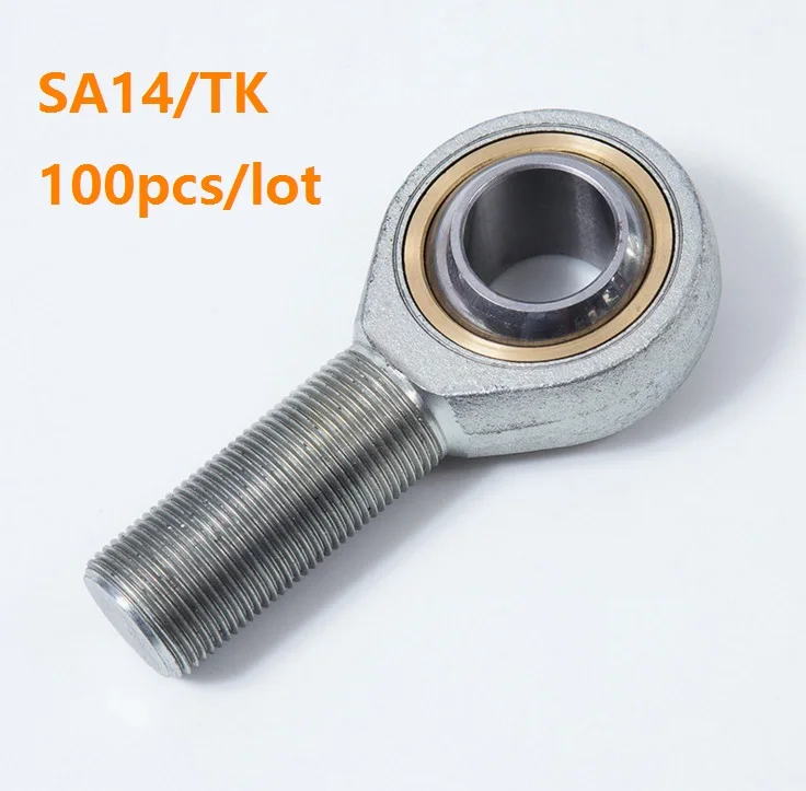 100pcs/lot SA14/TK 14mm Outer male thread metric rod end bearing Male Right /Left Hand Fish Eye shalft power tool auto parts