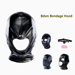 Big Mouth Slave Role Play Soft Leather Bondage Hood Mask Sex Toys for Men Women Fetish Bdsm of Erotic Sexy Flirt Accessories