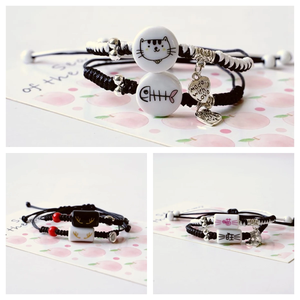 Couple Ceramic Bracelet Student Girlfriend Handmade Gift #YXSL02