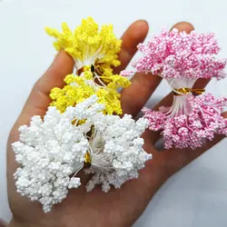 800pcs 5mm/0.19inch Stamen Handmade Artificial Flowers For Wedding Party Home Decoration DIY Scrapbook Cake Craft Accessories
