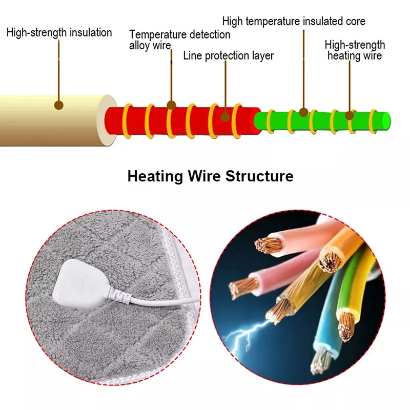 Manta eléctrica de 150x180cm para el hogar y la Oficina, calentador de cuerpo completo, manta con calefacción, amigable con la piel