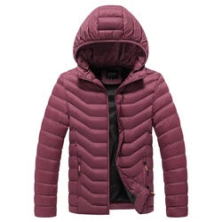Parkas de peso ligero para hombre, abrigo informal con cremallera, chaqueta gruesa, ropa de moda, abrigo cálido a prueba de viento, novedad de 2023