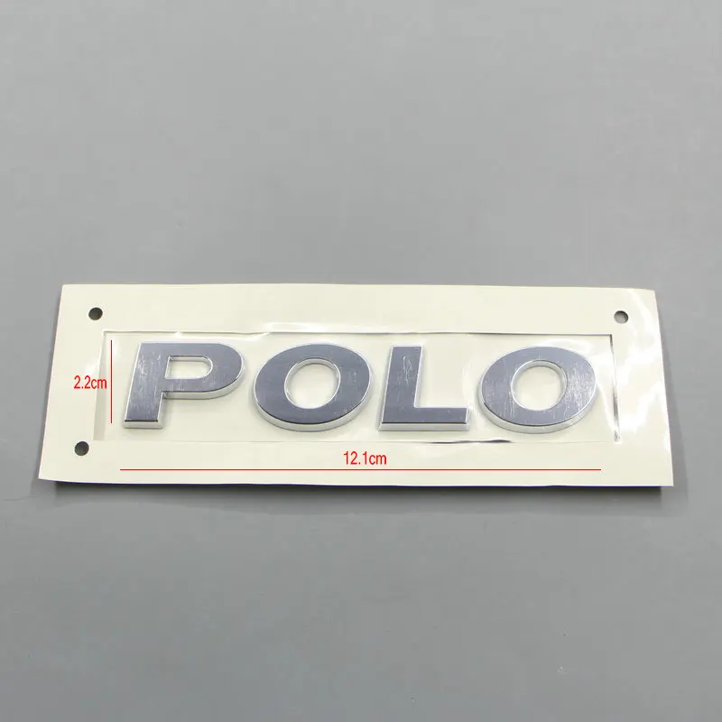 For POLO Trunk logo Polo alphabet ABS plastic Electroplated car paint silvery