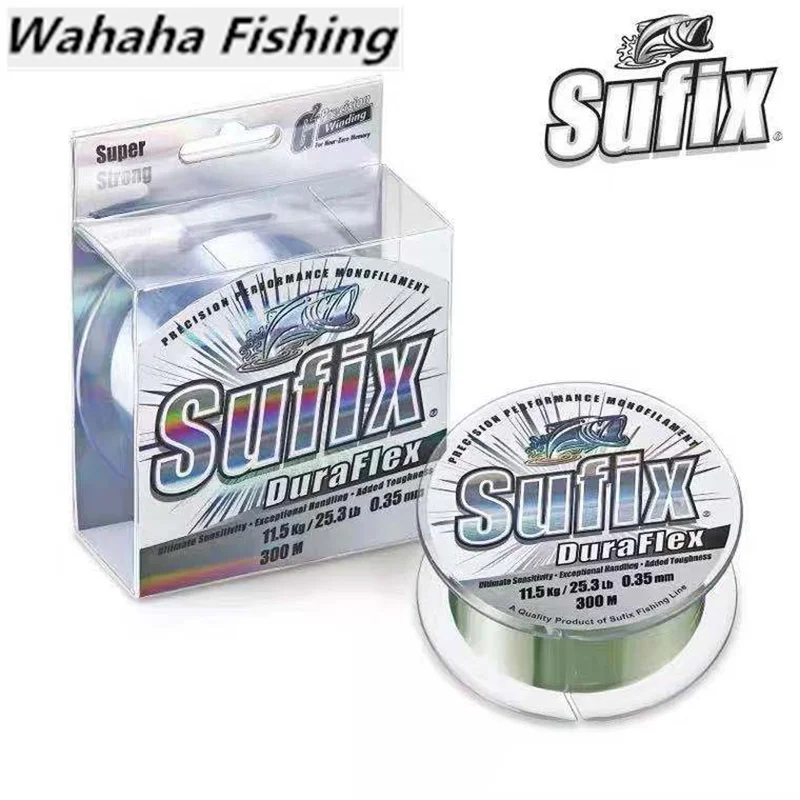 

Sufix DuraFlex 150M 300M Powerful Fishing Line Nylon Mono-filament Line Fishing Tools Sea Fishing Line