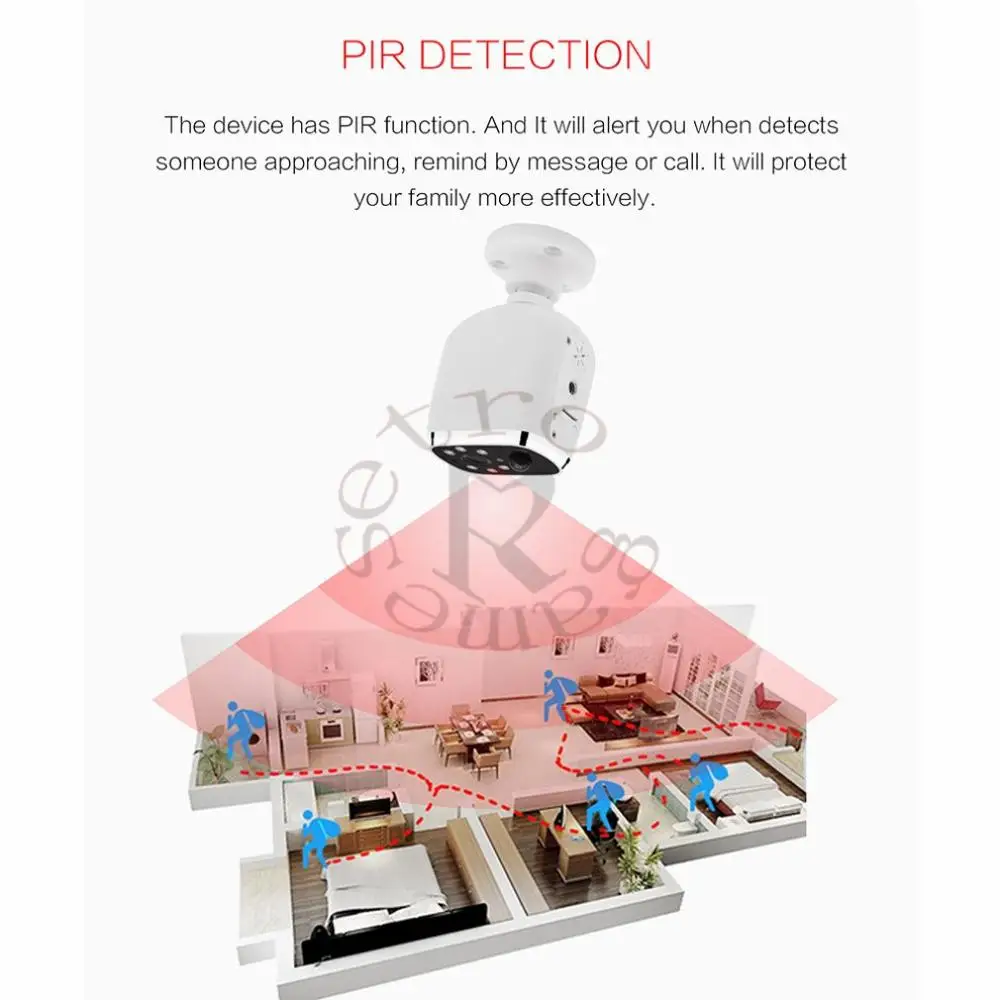 B20 WiFi Camera 720P Home Security Surveillance Monitor Network Camera Night Vision Two-way Intercom Camera with Mic