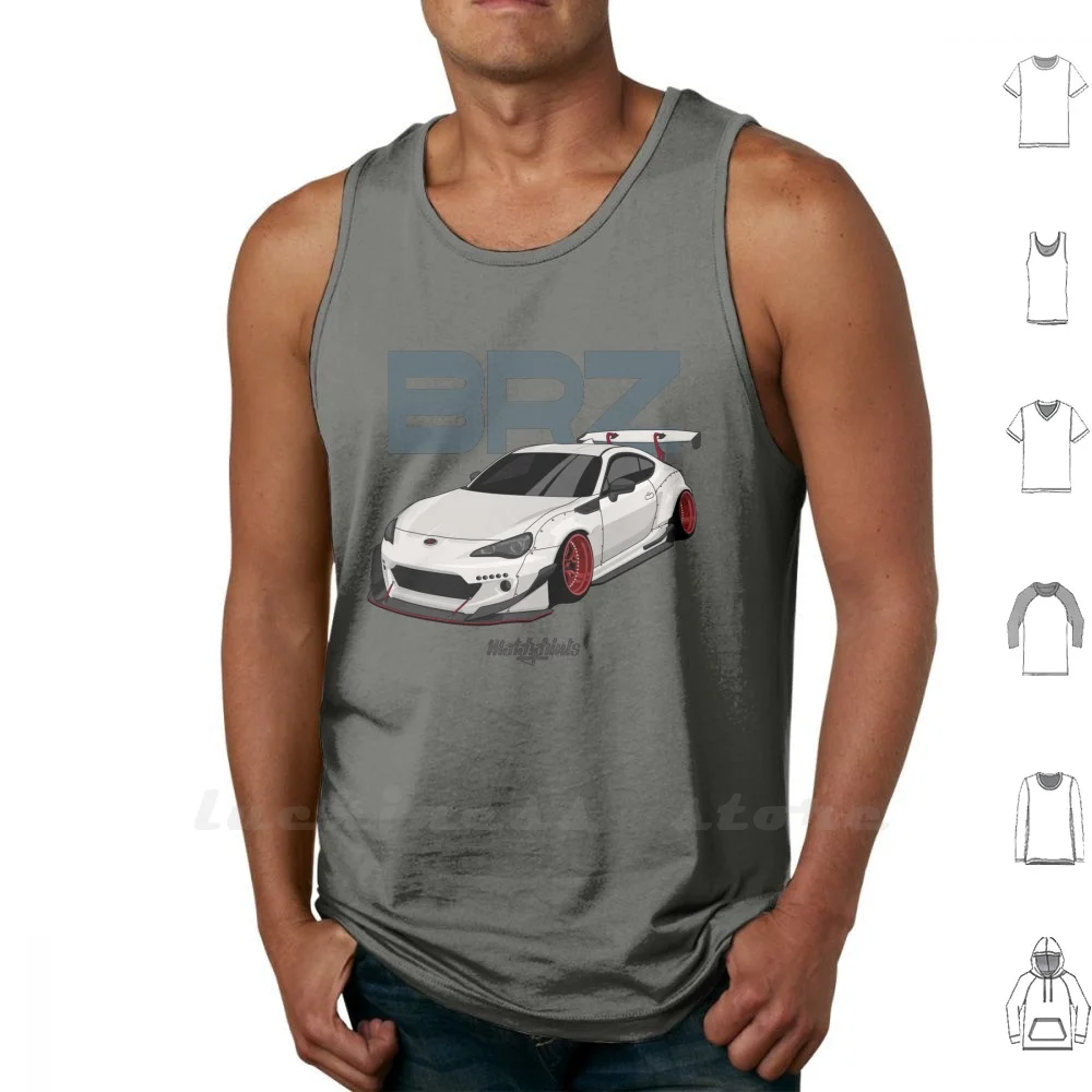 Brz ( White ) Tank Top Vest Sleeveless Cotton Scion Frs Subie Brz Gt86 Trueno Sprinter Sprinter Trueno Ae86 Hachiroku History