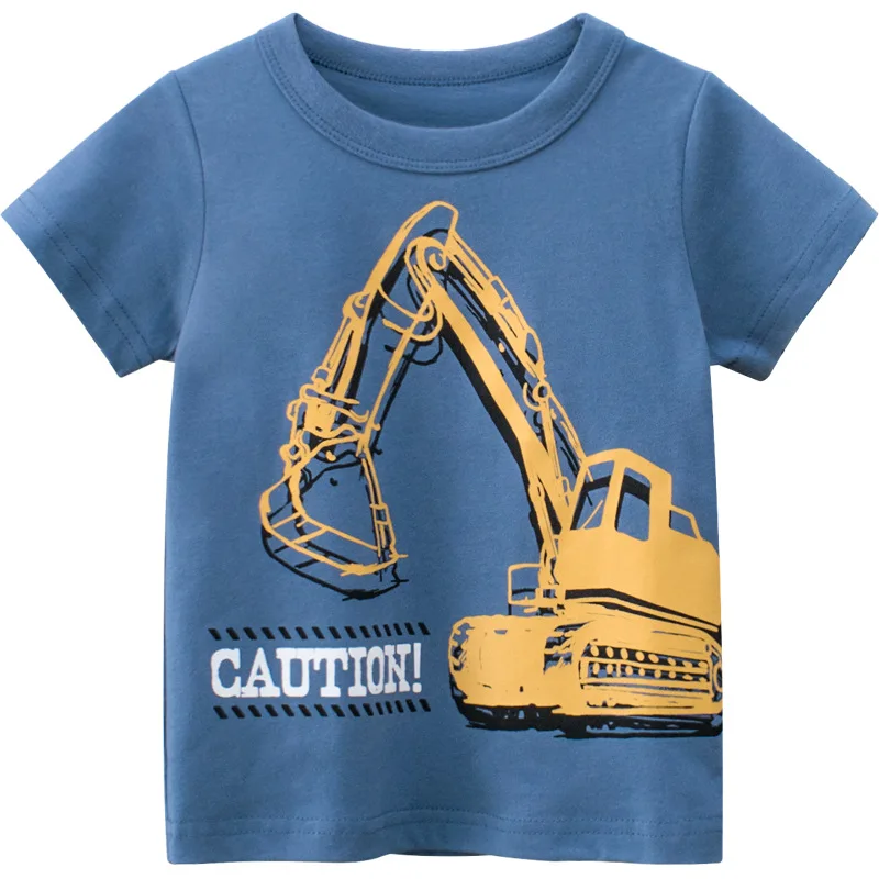 1 2 3 4 5 6 7 8 9 Years Baby Boys T-Shirts Clothes 100% Cotton Short Sleeve Dinosaurs Monster Cartoon Kids Under Shirt Clothing