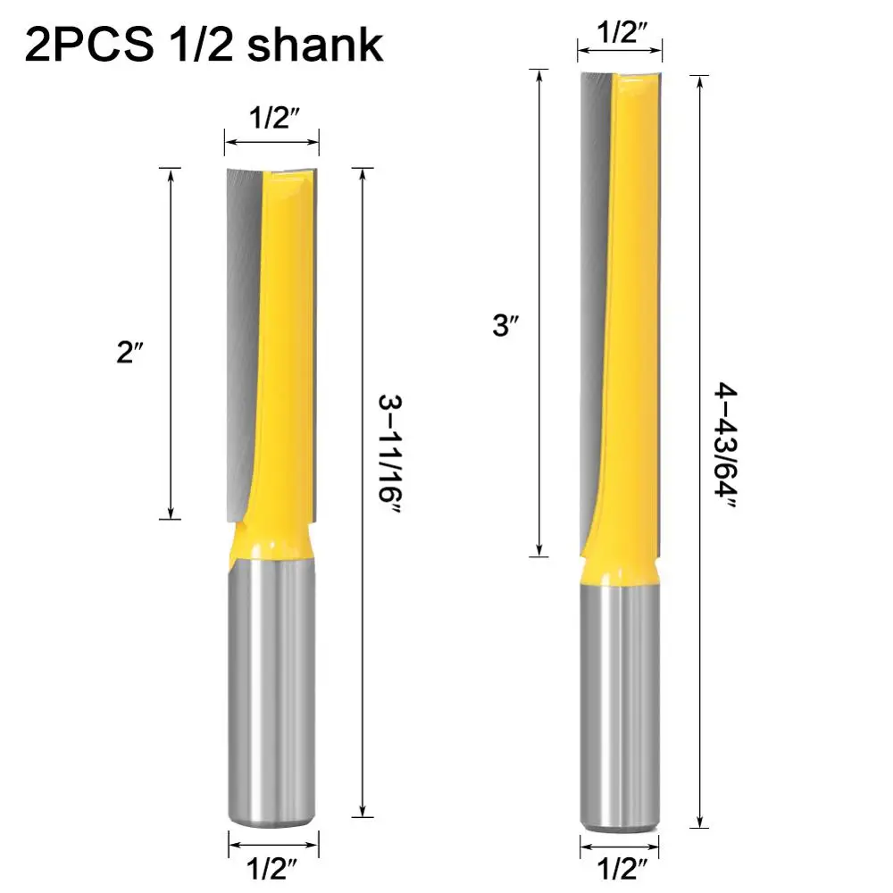 Broca de grabado inferior de limpieza larga, enrutador de carburo sólido, herramientas de carpintería, fresa CNC, 1/2 pulgadas, 12mm, 1 unidad