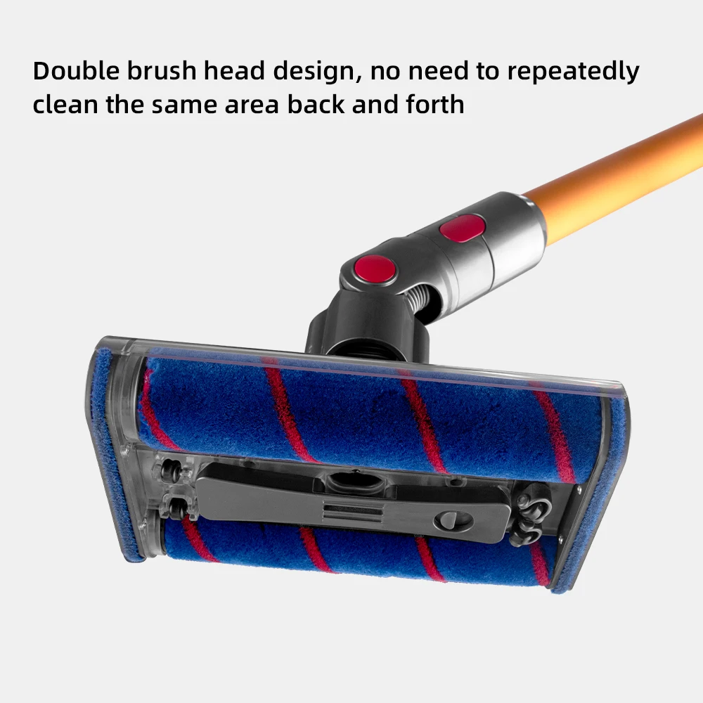 Omnidirectional Rotatable Double Soft Roller Brush for Dyson V7 V8 V10 V11 Vacuum Cleaner Parts Engineered for Hard Floors