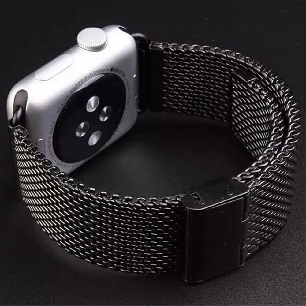 Essidi Mesh Bands For Apple Watch Series 7 6 SE 5 4 3 Stainless Steel Bracelet Strap Correa For Iwatch 38 42 40 44 41 45mm
