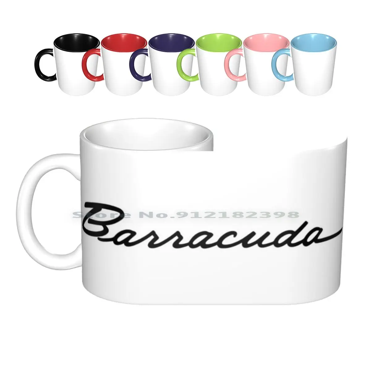 Plymouth Barracuda Script Ceramic Mugs Coffee Cups Milk Tea Mug Mopar Plymouth Chrysler Car Auto Automobile Classic Vintage