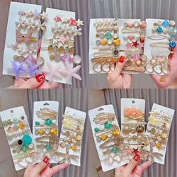 2-8pcs/Set Pearl Hair Clip Set Top Clip Hair Clip Rhinestone Hair Clip Geometric Hair Clips Sweet Hair Ornament Hair Accessories