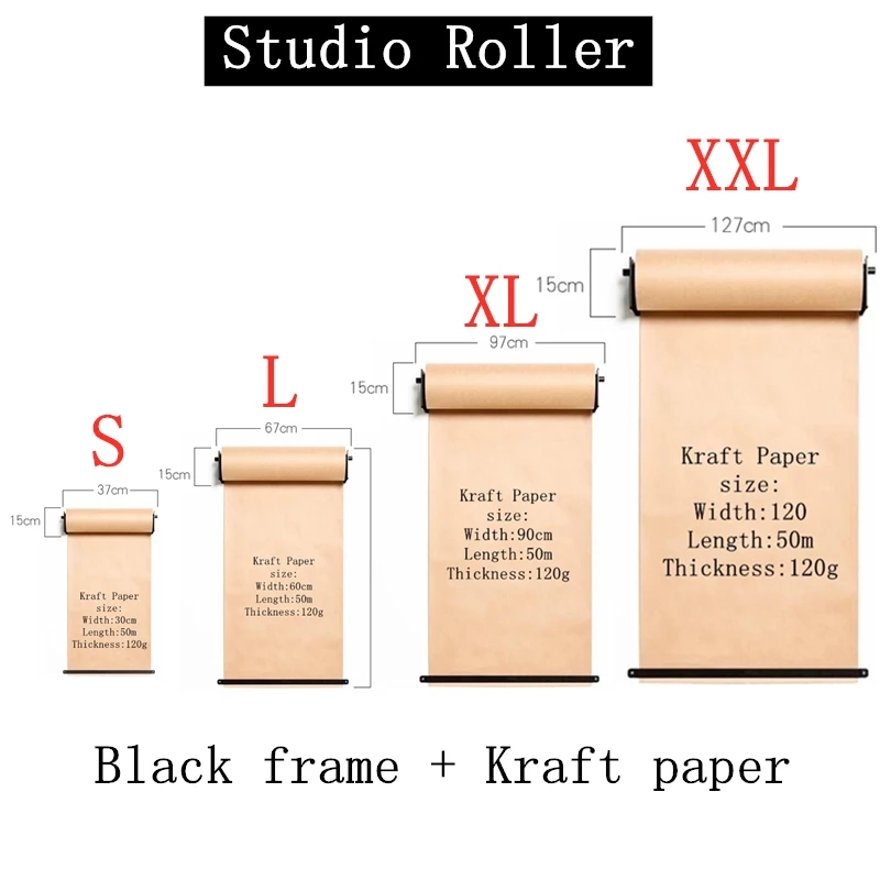 Studio Roller DIY Kraft Paper Studio Wall Mounted Roller Wall Mount Kraft Paper Holder Art Easel Note Taking Roller for Kids