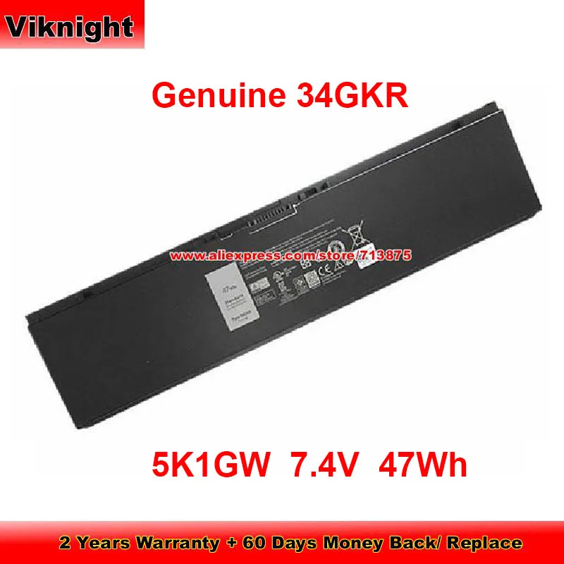 

Genuine 34GKR Battery 5K1GW for Dell Latitude 14 7000 E7440 Touch Series C8GC5 F38HT PFXCR 7.4V 47Wh