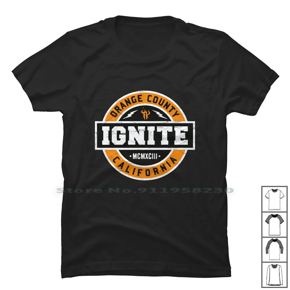 Ignite Orange County California T Shirt 100% Cotton California Popular Orange County Trend Range Count Tage Some Logo Age Hot