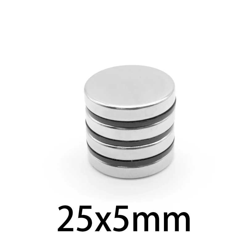 25x5mm N35 Permanent Magnetic 25mmx5mm Bulk Steel Round Magnets 25*5mm Neodymium Disc Magnet 25*5 circular 25x5