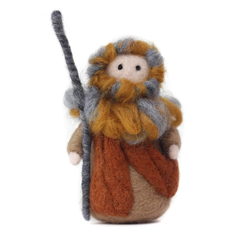 Nativity Needle Felting Crafts Kit Handmade Creative DIY Non-Finished Wool Felt Material Gift for Family Mom Grandma