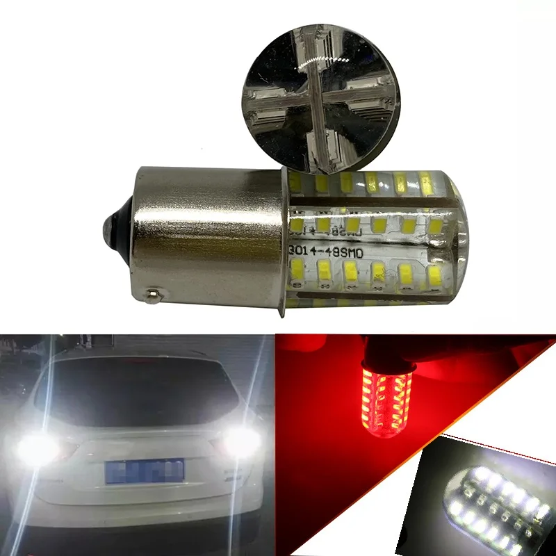 

2 шт. красный стробоскоп мигающий Автомобильный светодиодный Белый 1157 BA15D 1156 P21W SRCK светодиодные Сменные лампы для автомобильных тормозов/задних фонарей 12 В
