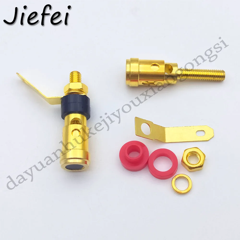 10-100Pcs Gold Plated 2mm/4mm L Banana Audio Plug Jack Socket Connector Amplifier Terminal Spring Loaded Press Type Binding Post