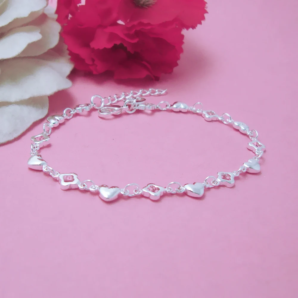 925 Sterling Silver Small Heart Bracelet for Women Dainty Exquisite Solid Silver Fine Jewelry Luxury Sweet Graduation Gift