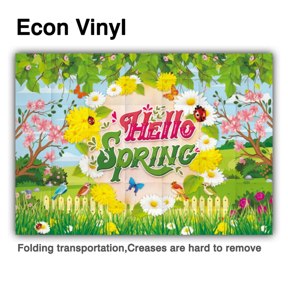 Allenjoy olá primavera pano de fundo dos desenhos animados jardim paisagem grassland chá de fraldas festa de aniversário suprimentos decoração personalizada banner cartaz