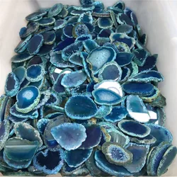Natural Agate Geode Polished Irregular Crystal Slice Stone, DIY Pendant Mineral Home Decoration Styles, 30-50mm