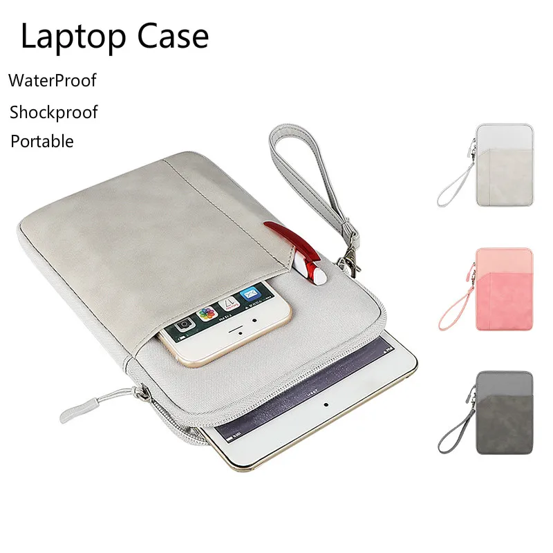 Portable Laptop Sleeve Bag with Pocket for iPad Mini 1 2 3 4 5 6 8/10/10.8 inch Tablet Notebook Case Cover for MacBook Computer