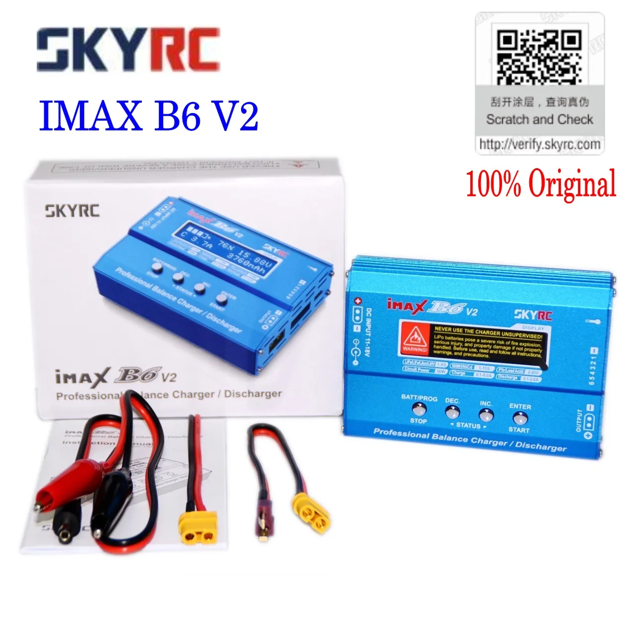 

Original SKYRC IMAX B6 V2 Balance Charger Discharger 6A 60W Battery Charger For DJI Mavic TB4X NiMH NiCD LiHV NiCd PB Li-ion