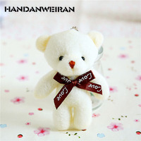 1 PCS Bear Doll Plush Toy Bear Bag Pendant Doll Single Cartoon Bouquet Packaging Material For Girls&Boys