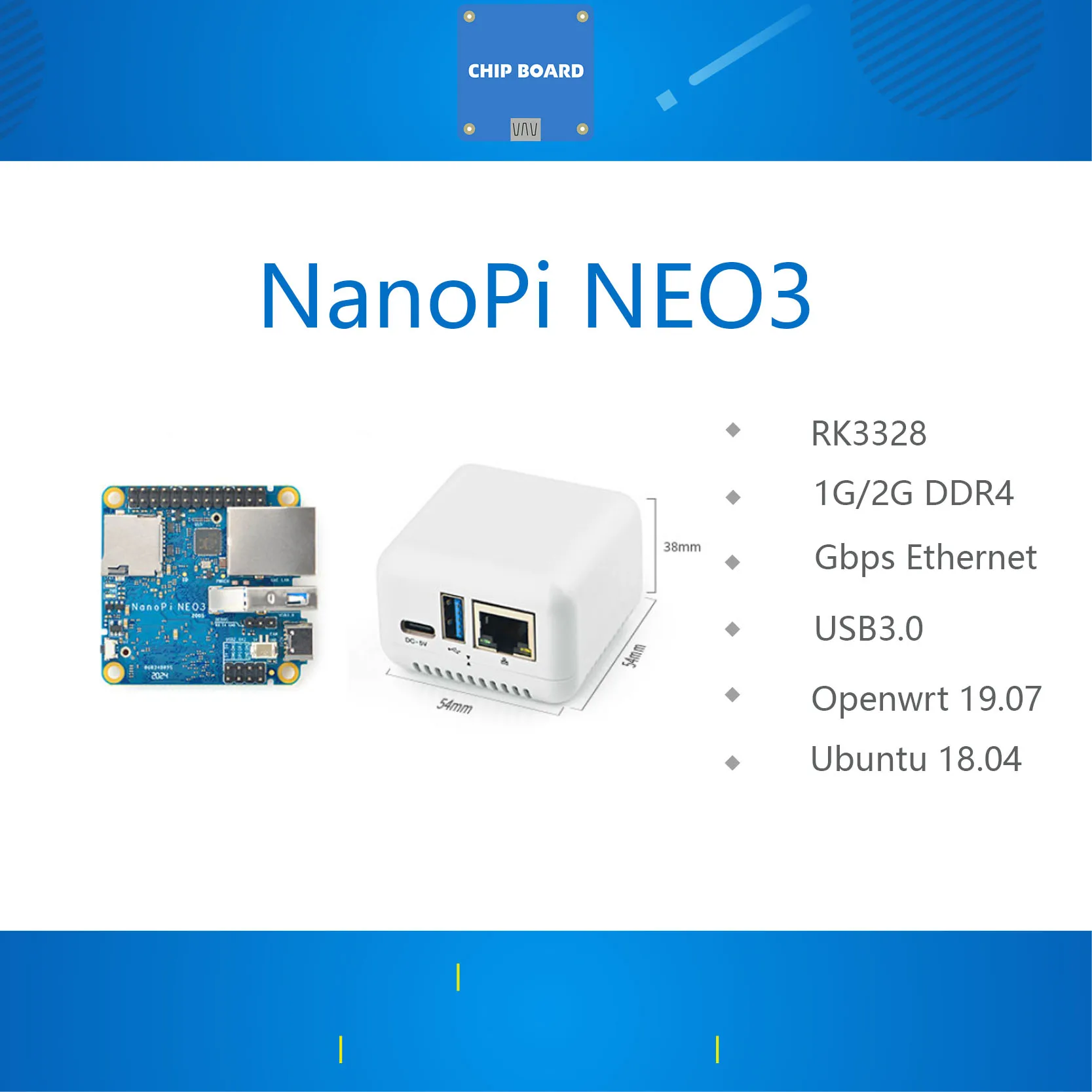 NanoPi NEO3 Mini Development Board RK3328 Gigabit Ethernet port 1GB/2GB memory OpenWrt/LEDE dropship