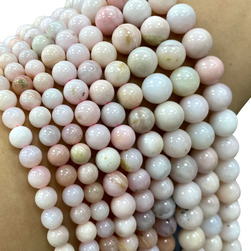 Fine AAA 100% Natural Stone Beads Mexico Pink Angel-skin Opal For Jewelry Making DIY Bracelet Necklace Earrings 4/6/8/10/12MM