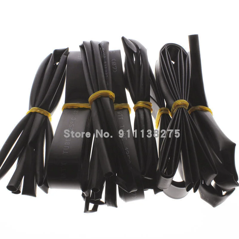 5 METER/LOT 2:1 BLACK 1mm 1.5mm 2mm 2.5mm 3mm 3.5mm 4mm 5mm 6mm 8mm 10mm Heat Shrink Tubing Tube