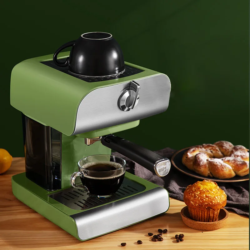 Máquina de café expreso para el hogar, pequeña máquina de café semiautomática de vapor, máquina de espuma de leche, sistema de bomba, cafetera